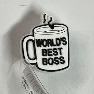 Croc Jibbitz The Office coffee cup mug Worlds Best Boss charm pin